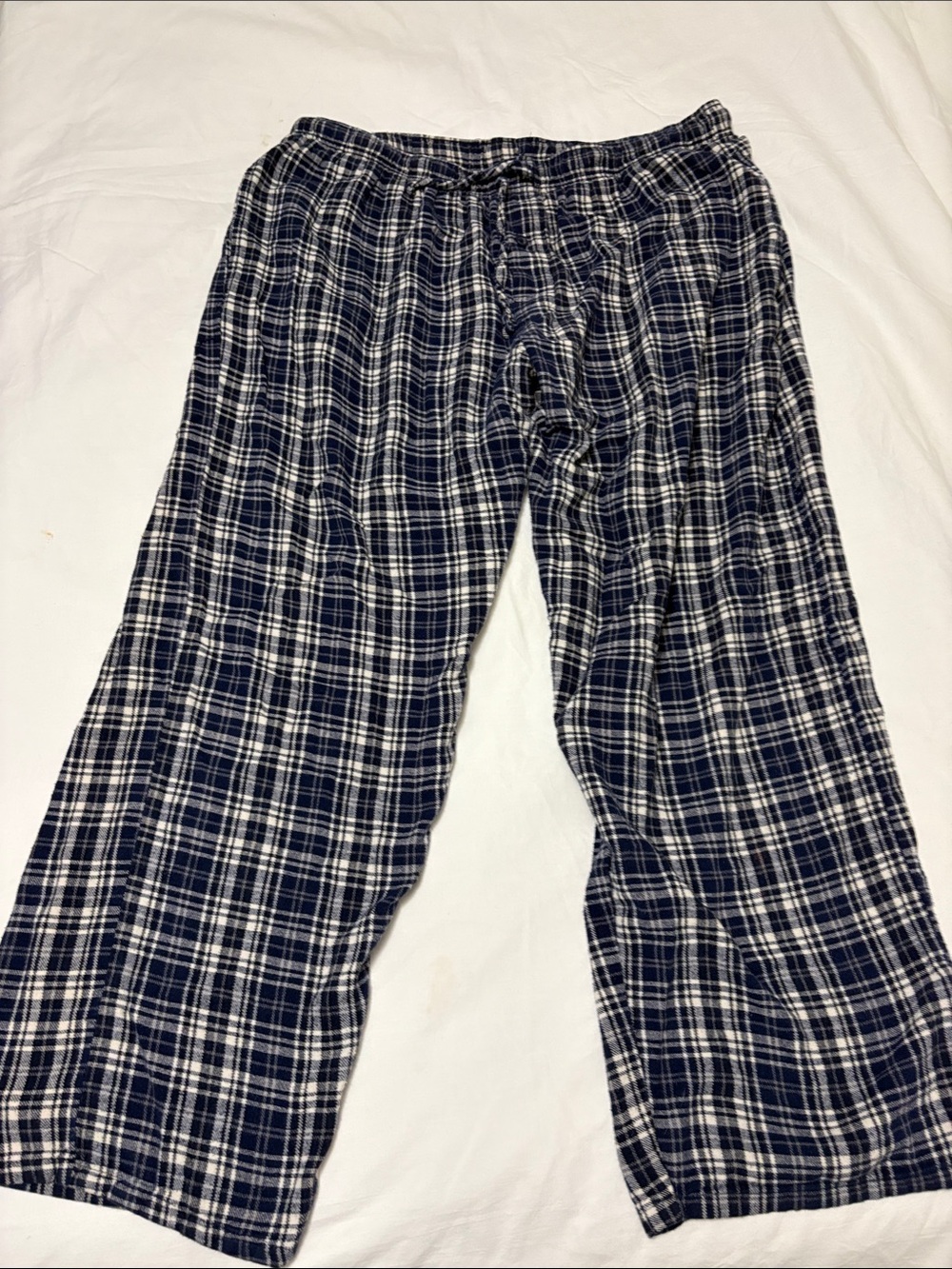 Fruit of the Loom Navy Blue Men’s Plaid Flannel Pajama Pants | Size L/G 36-38 |